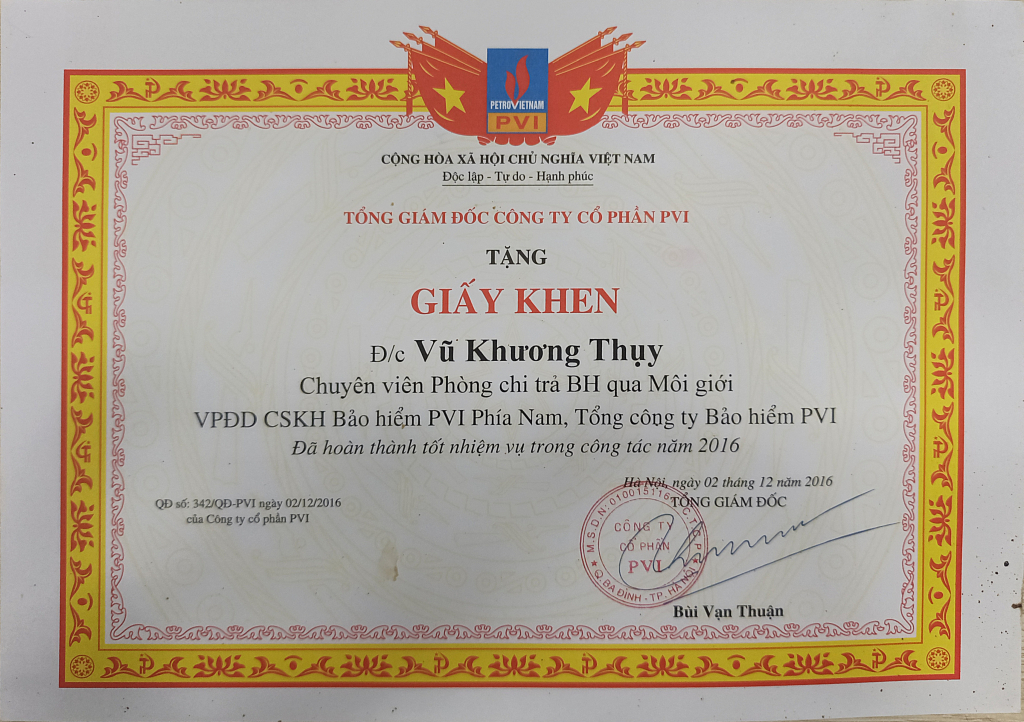Bằng khen 2